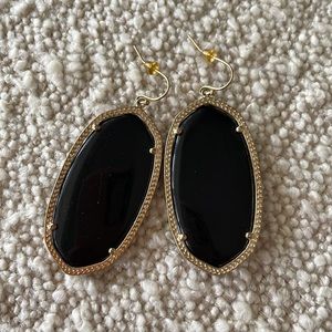 Kendra Scott Danielle Gold Drop Earrings in black, good used condition